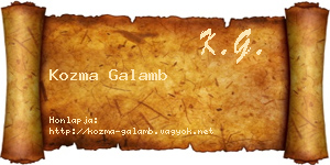 Kozma Galamb névjegykártya